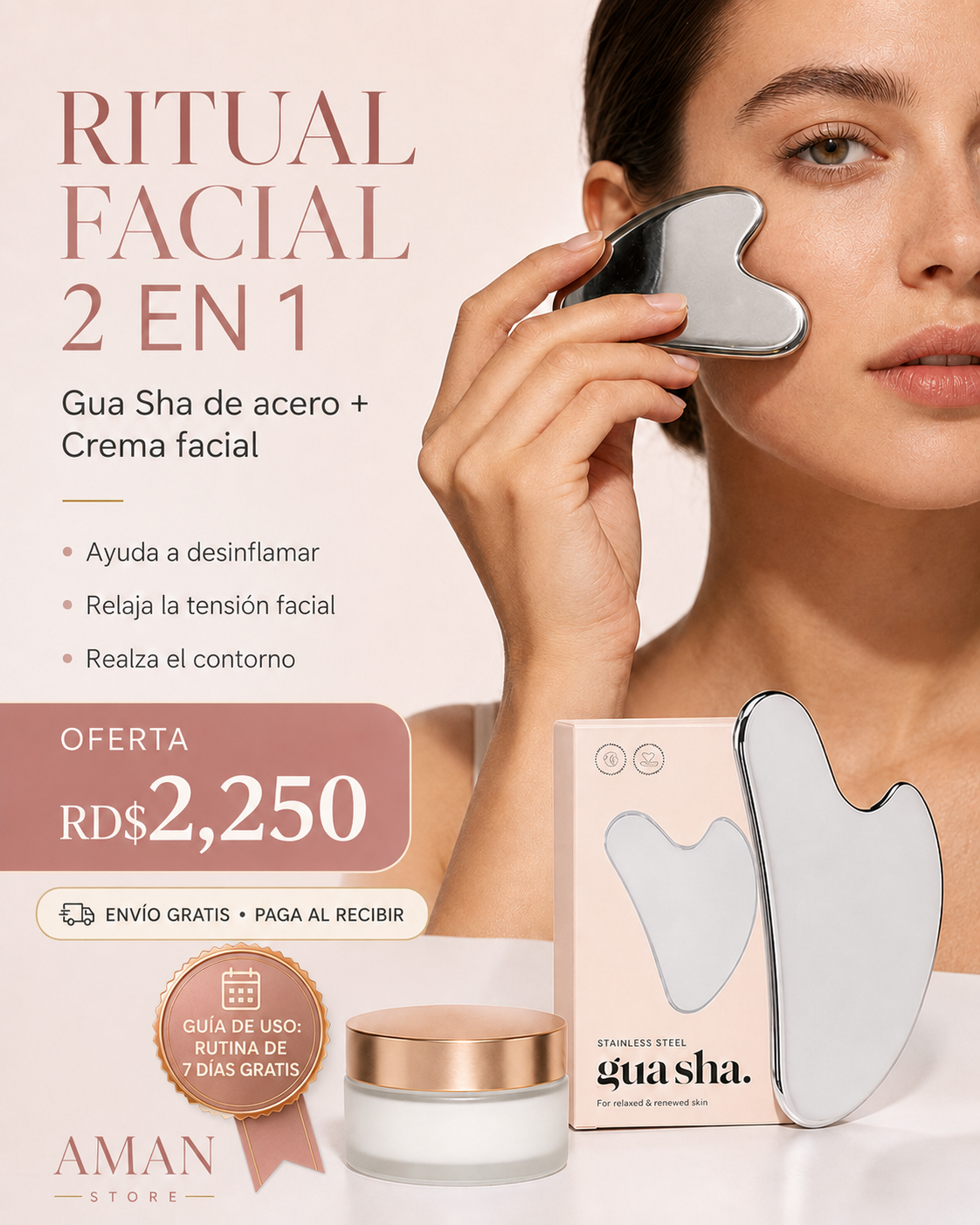 Masajeador facial 2 en 1