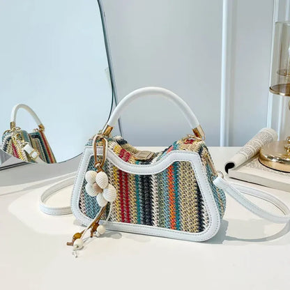 Bolso tejido, Elegante y casual, cremallera de poliester
