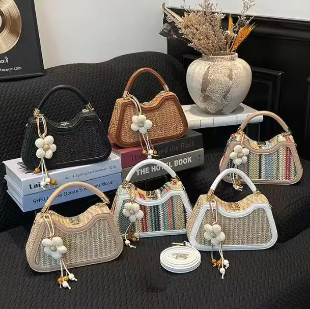Bolso tejido, Elegante y casual, cremallera de poliester